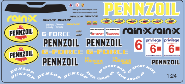 Decal Porsche GT1  Pennzoil #6 FFSFD1077